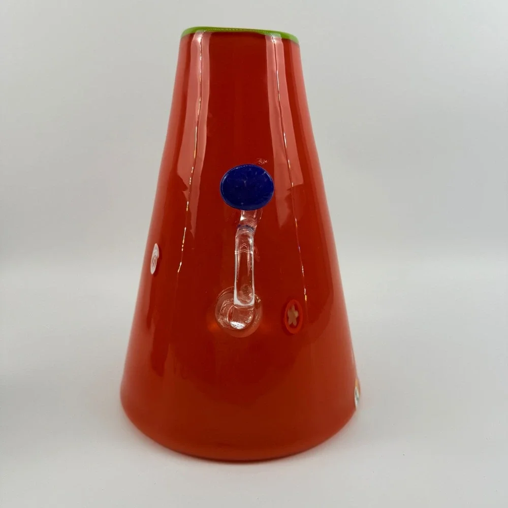 Mitchell Gaudet Studio Inferno Art Glass Vase Signed 1997 Memphis Hand Blown